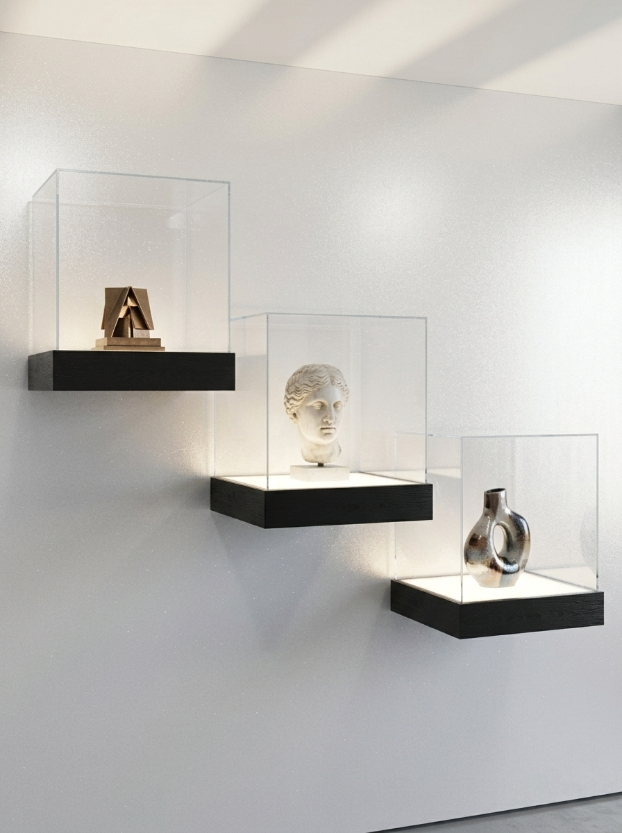 totem da parete con piano illuminato mostra museo